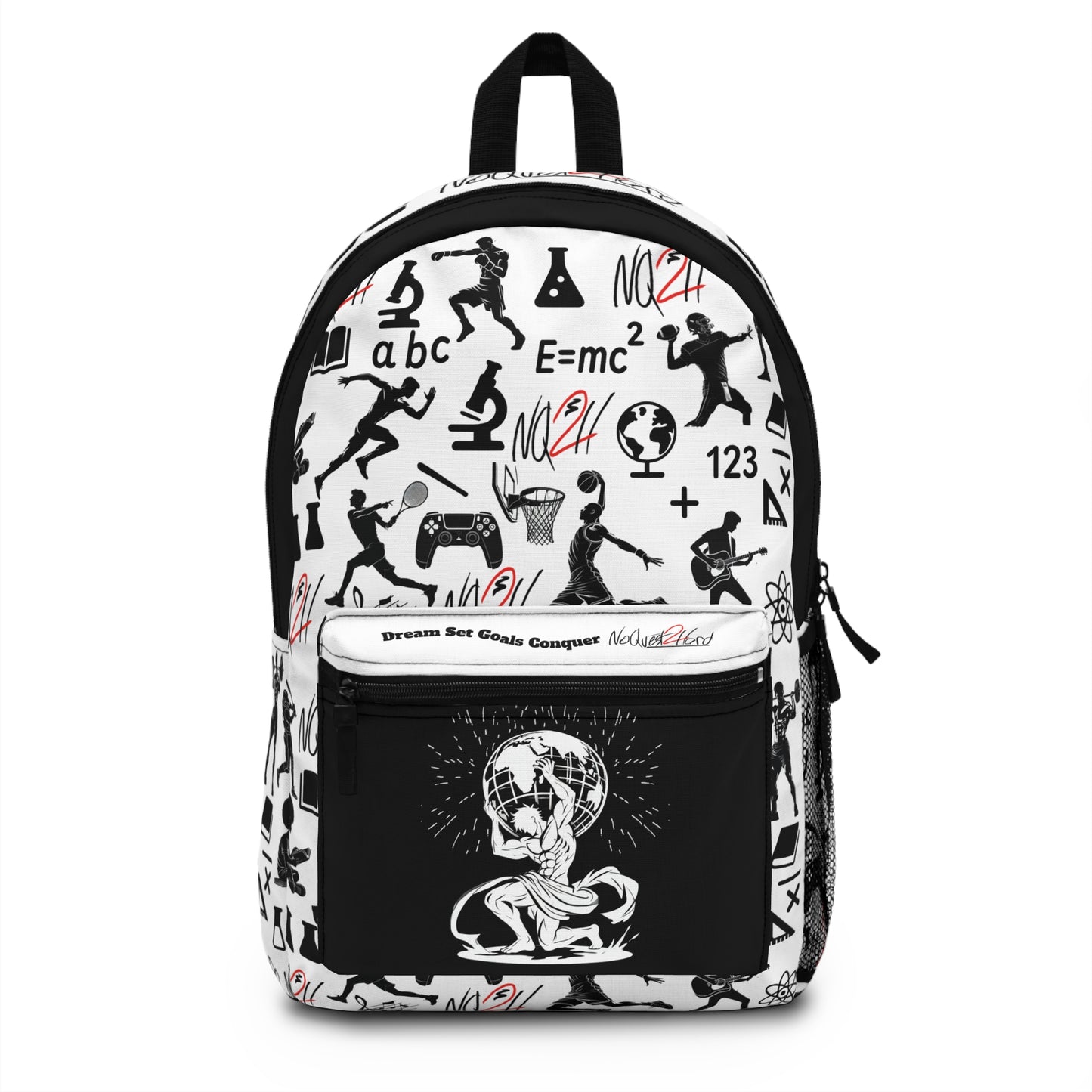 The World is Yours Backpack, black pocket