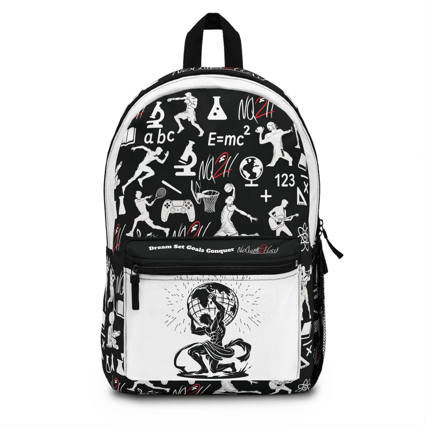 The World is Yours Backpack, white pocket